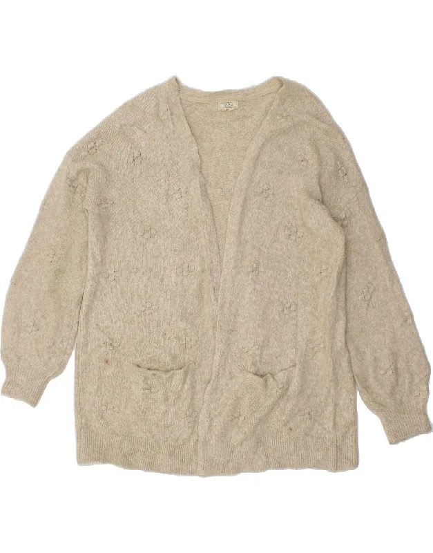 Clearance Items FAT FACE Womens Oversized Open Cardigan Sweater UK 16 Large  Beige Nylon