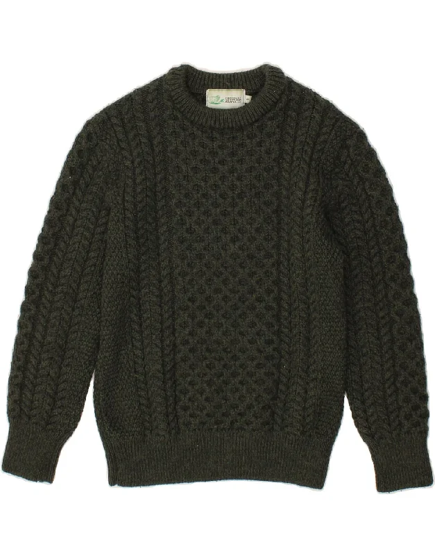 Special Price ARAN CO Womens Crew Neck Jumper Sweater UK 10 Small Green