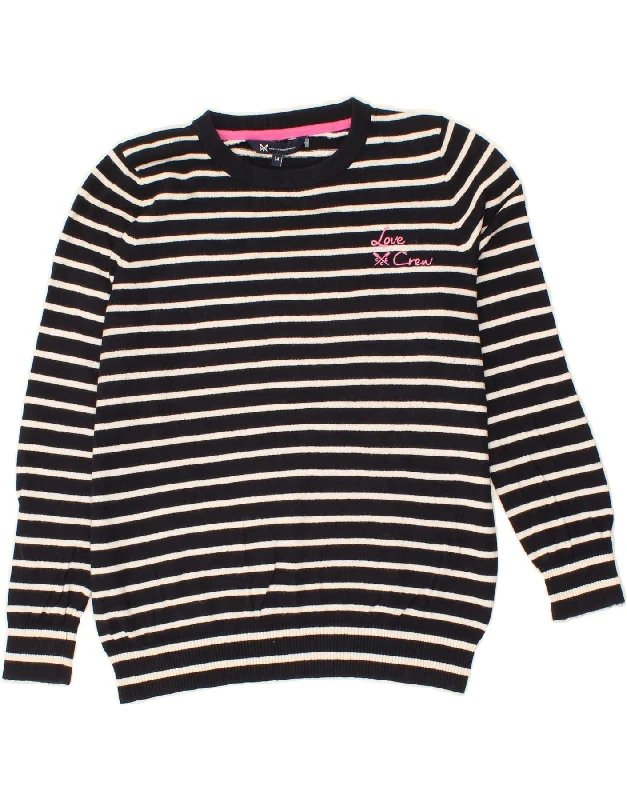 Can't Miss CREW CLOTHING Womens Boat Neck Jumper Sweater UK 14 Large Navy Blue
