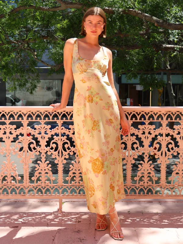 Anniversary Sale Ownley Andrea Midi Dress in Citrus Floral