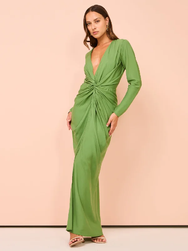 New Markdowns One Fell Swoop Geae Gown in Bamboo Green