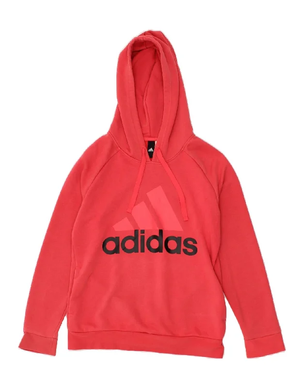 Mega Sale ADIDAS Womens Graphic Hoodie Jumper UK 12/14 Medium Red Cotton