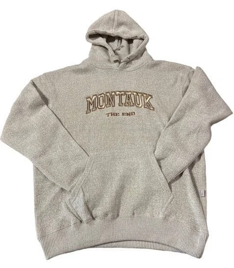 Take Advantage Adult Ragwear Montauk The End Embroidered Nantucket Pullover Hoodie in Light Brown Take Advantage Adult Ragwear Montauk The End Embroidered Nantucket Pullover Hoodie in Light Brown