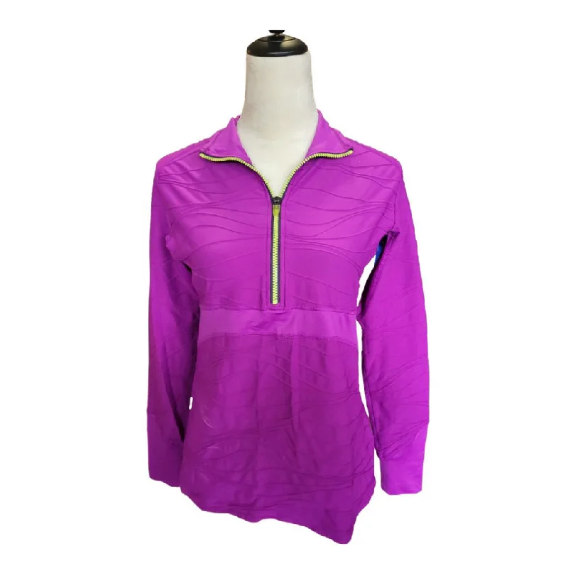 Extra Savings Title Nine 1/4 Zip Purple Textured Pullover Size M  MSP$69