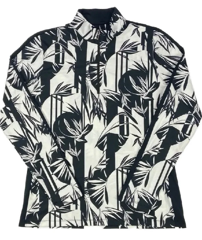 Price Blitz Tail White Label Black & White Palm Long Sleeve Golf Top Size XXL
