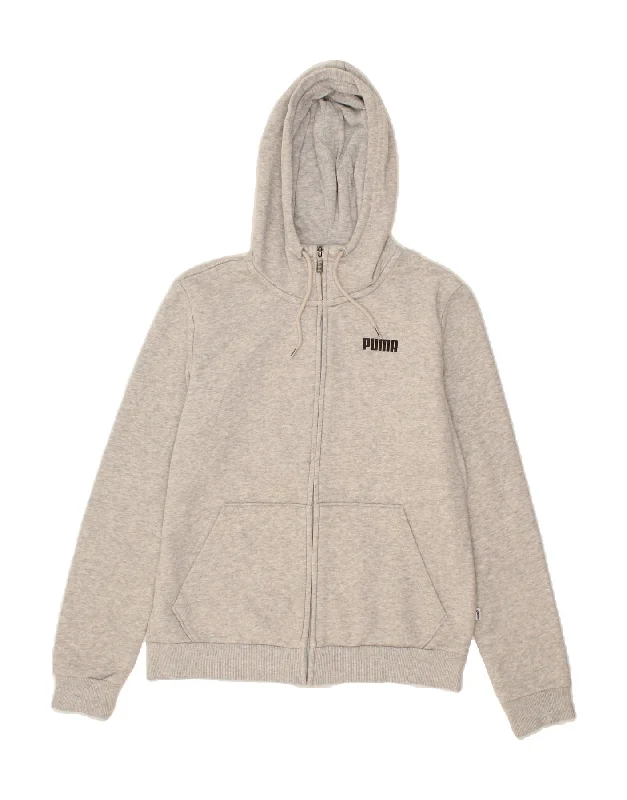 Special Savings PUMA Womens Zip Hoodie Sweater UK 12 Medium Grey Cotton