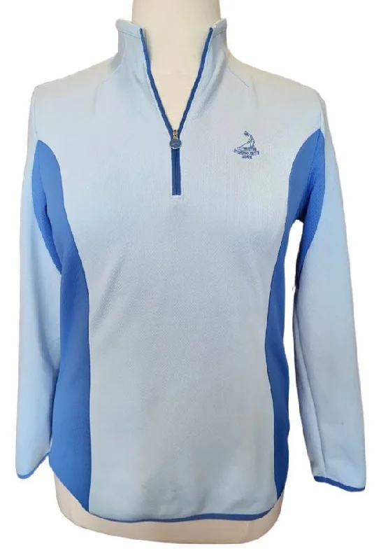 Mega Sale Women's Nike Golf Two-Tone Blue 1/4 Zip Pullover w/Pinehurst logo Size XL MSP$80