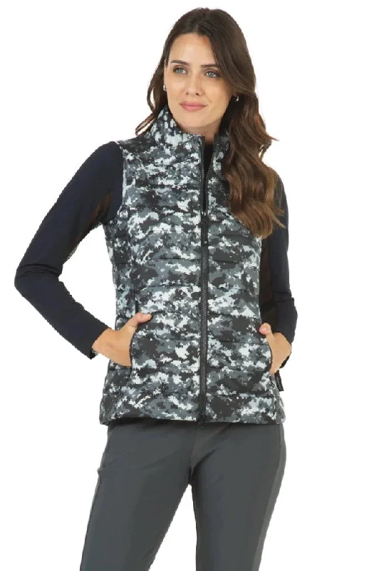 Last Chance New Ibkul Women's Camo Print Quilted Vest Size S MSP$130