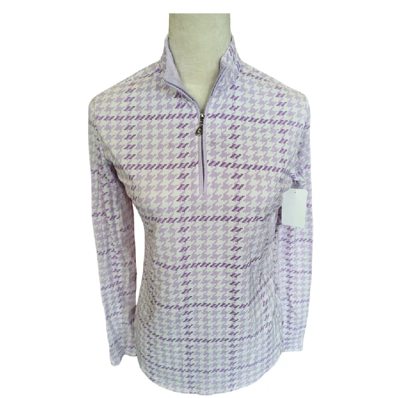 Early Access San Soleil Lavender Houndstooth 1/4 Zip Pullover Size M