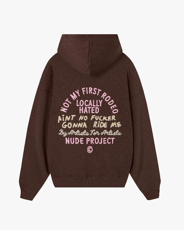 One-DAY Sale NOT A RODEO HOODIE BROWN