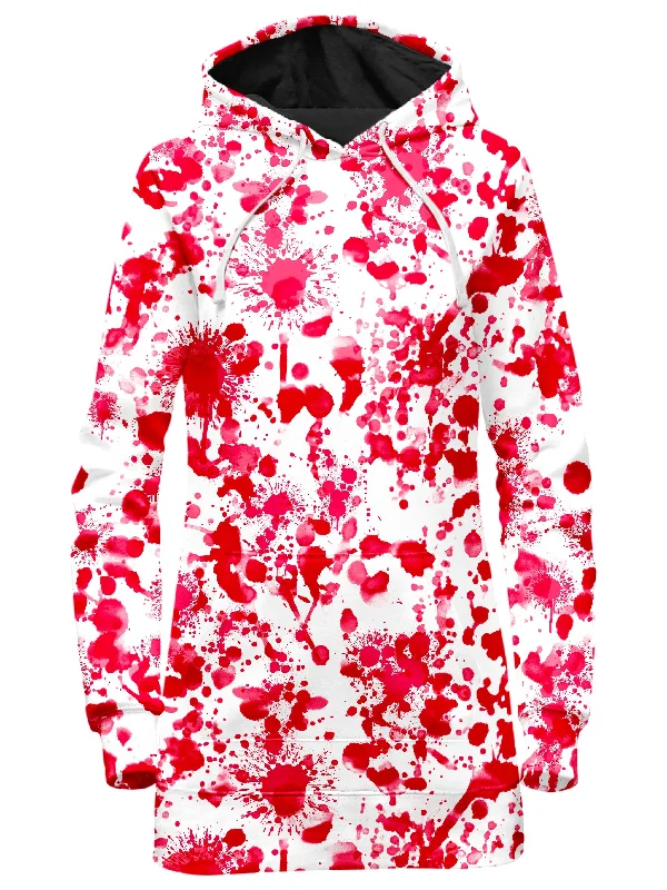 Year-End Sale White Blood Print Hoodie Dress