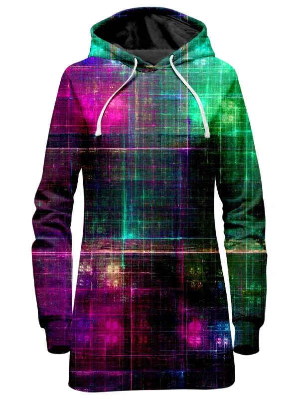 YEAR-End Clearance Fractal Matrix Hoodie Dress