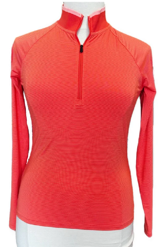 Clearance Sale New Under Armour Women's Orange T2 Green Striped Pullover Size M