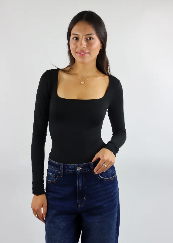 Overstock Midnight Rider Long Sleeve Bodysuit ★ Black