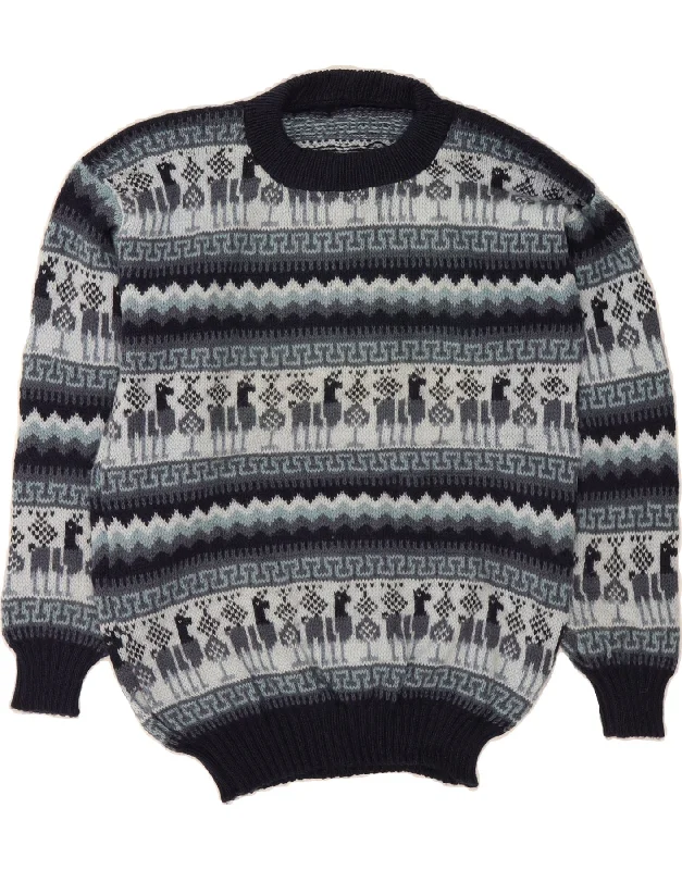 Weekend Deal VINTAGE Womens Crew Neck Jumper Sweater UK 16 Large Navy Blue Fair Isle Weekend Deal VINTAGE Womens Crew Neck Jumper Sweater UK 16 Large Navy Blue Fair Isle