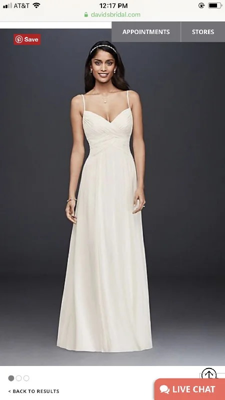 Best Bargains David's Bridal Ivory chiffon a-line