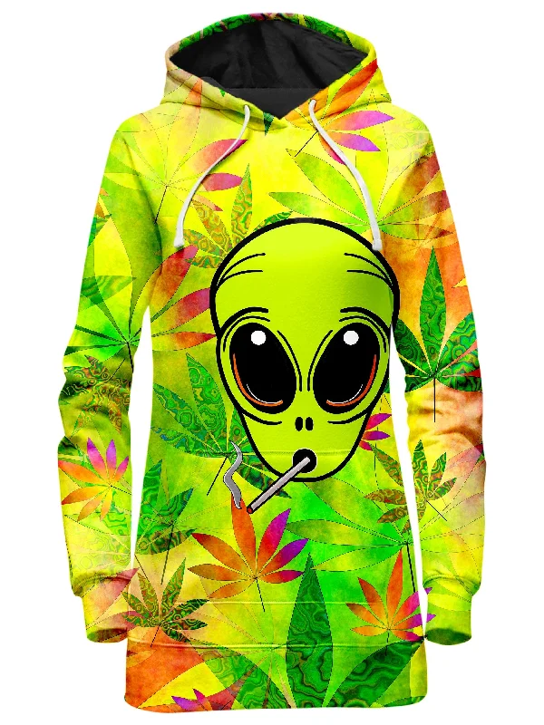 Crazy Deals Alien Weed Hoodie Dress