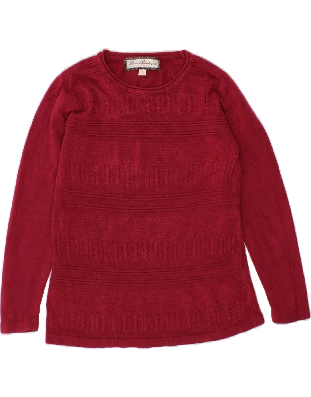Early Access PACO Womens Boat Neck Jumper Sweater UK 10 Small  Maroon Acrylic