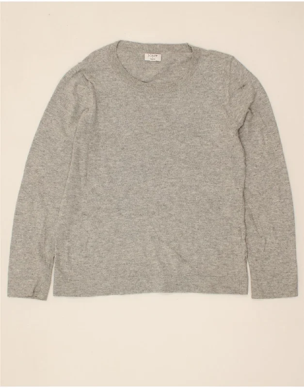 Discount Mania J. CREW Womens Teddie Boat Neck Jumper Sweater UK 12 Medium Grey Flecked