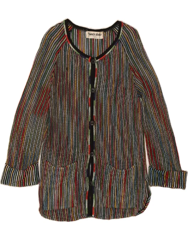 Price Reduction FRANCK OLIVIER Womens Cardigan Sweater IT 38 XS Multicoloured Striped