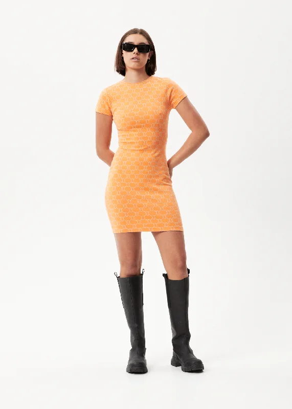 Price Rollback AFENDS Womens Lois - Bodycon Dress - Papaya