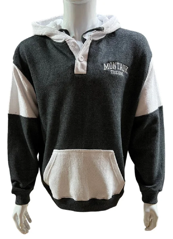 Today’s Deal Adult Embroidered Montauk The End Two-Button Nantucket Pullover Hoodie