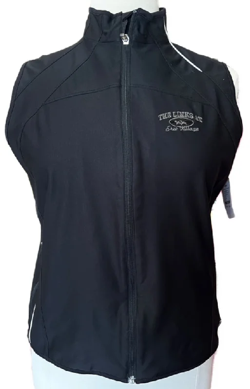 Stock Up and Save Antigua Women's Black Full-Zip Golf Vest with Logo Size XL MSP$88