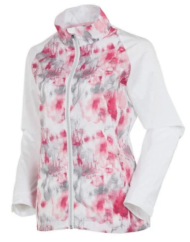 Big Discounts New Sunice Pink & White Floral Windwear Jacket Size XL