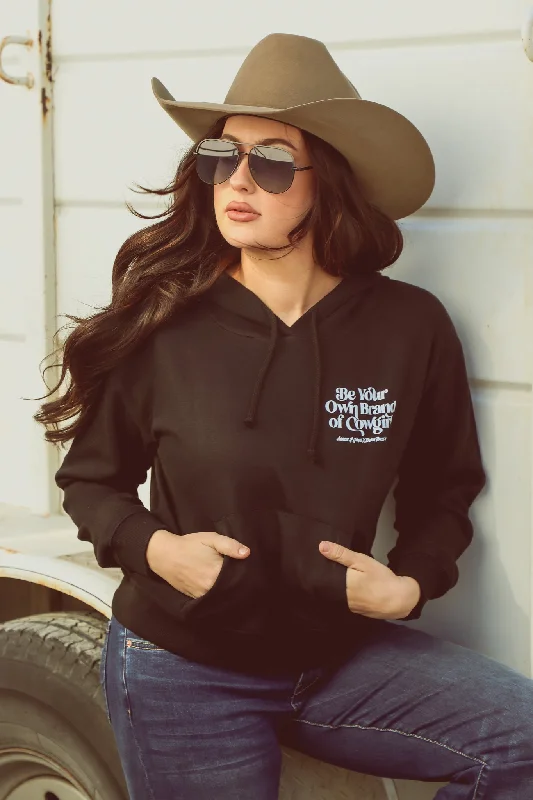Quick Sale BE YOUR OWN BRAND OF COWGIRL CROPPED HOODIE