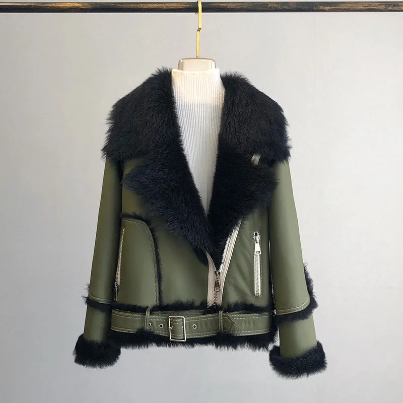 Special Buy Woman's Colored Suede Look Genuine Leather and Shealing Colored Motorcycle Jacket Special Buy Woman's Colored Suede Look Genuine Leather and Shealing Colored Motorcycle Jacket