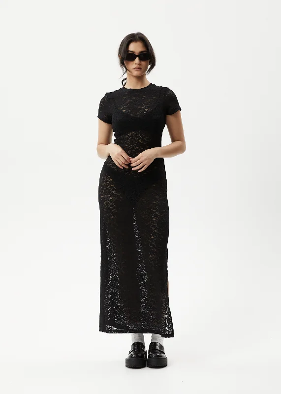 YEAR-End Sale AFENDS Womens Poet - Lace Maxi Dress - Black