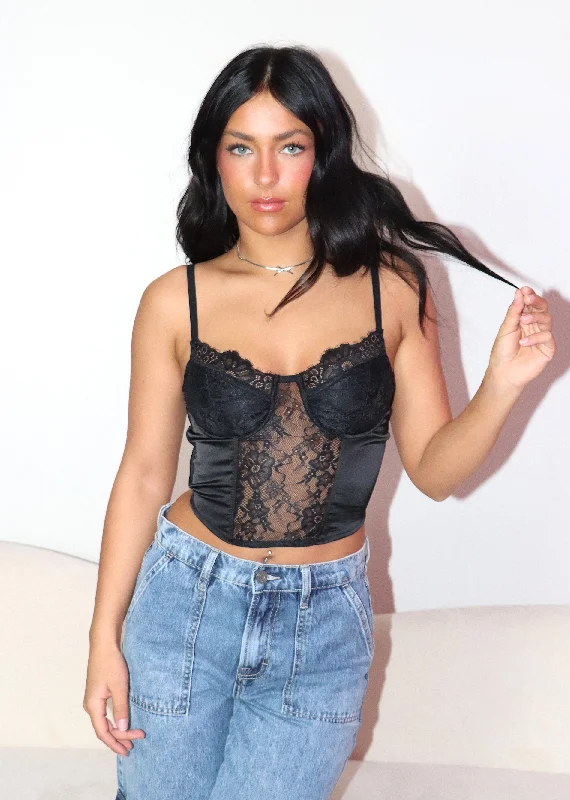 Deal Frenzy Tonight Corset Top ★ Black
