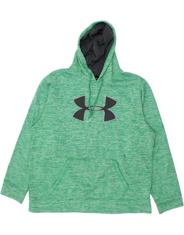 Stock Clearance UNDER ARMOUR Womens Oversized Graphic Hoodie Jumper UK 18 XL Green
