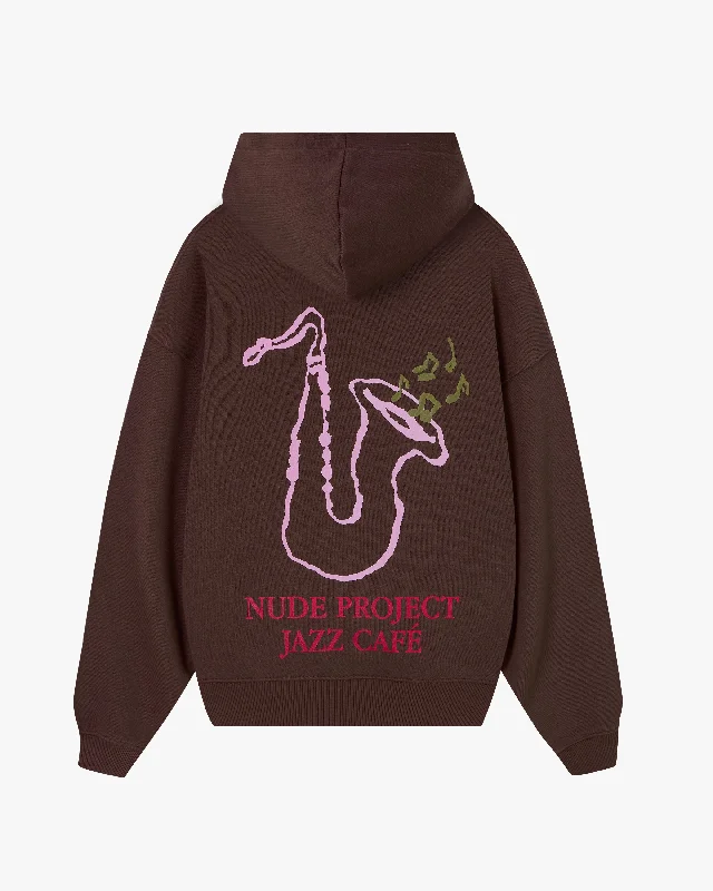 Overstock JAZZ CAFÉ HOODIE BROWN