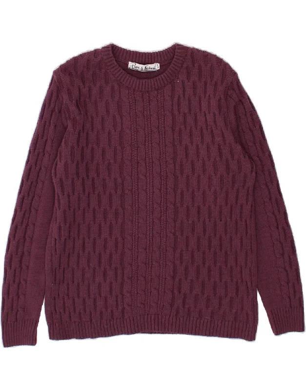 Crazy Deals VINTAGE Womens Crew Neck Jumper Sweater UK 14/16 Large Purple Polyester