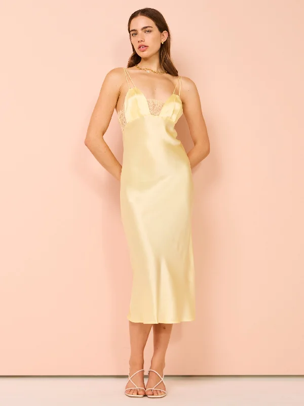 Lowest Price Maison Essentiele Talisa Midi Dress in Pale Yellow