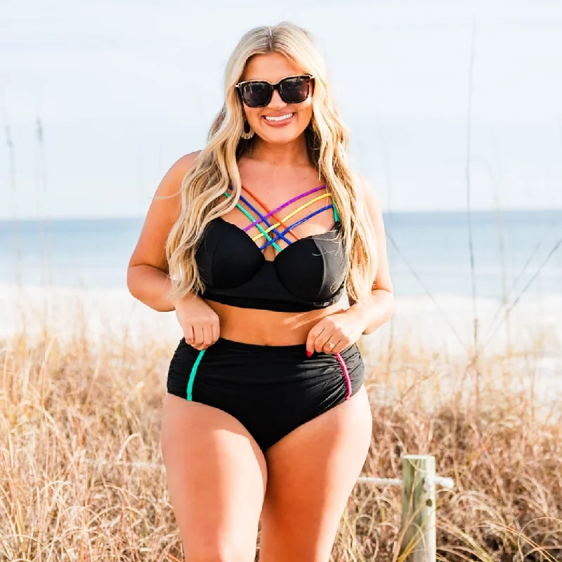 Deep Discounts Sea You Later Swim Bottoms, Black