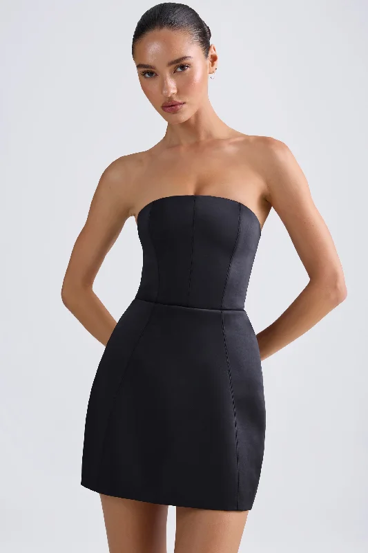 Bargain Prices Bandeau Structured Tulip Mini Dress in Black