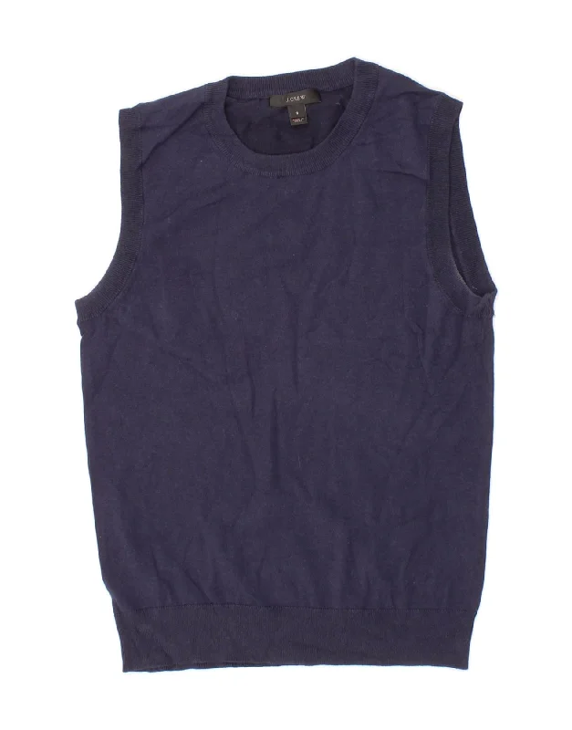Exclusive Access J. CREW Womens Vest Tank Top UK 10 Small Navy Blue Cotton