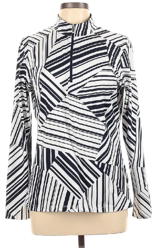 YEAR-End Clearance Tail White Label Navy & White Patchwork Striped Golf Pullover Size L YEAR-End Clearance Tail White Label Navy & White Patchwork Striped Golf Pullover Size L