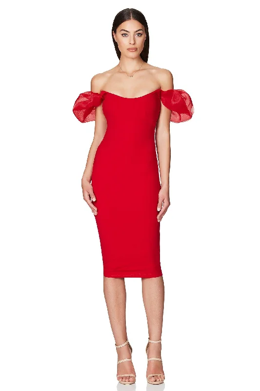 New Markdowns Nookie Eleganza Midi Dress - Red