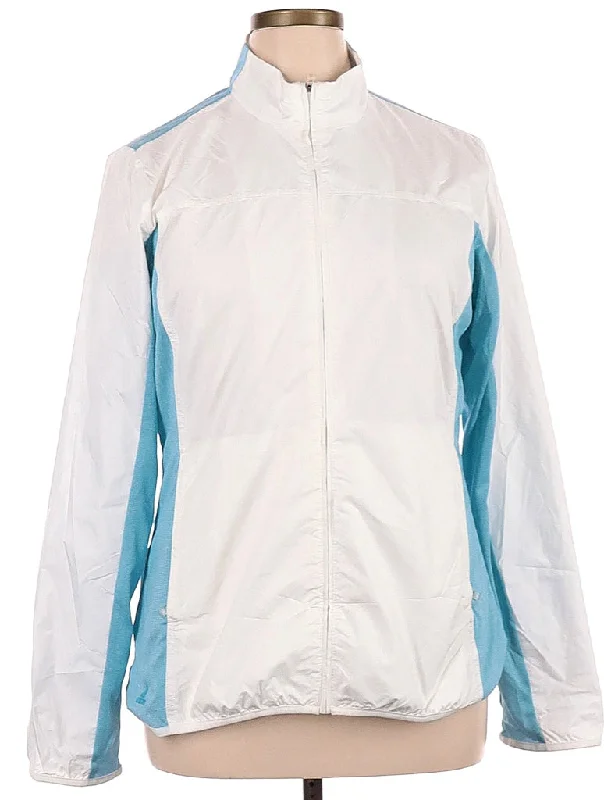 Super Sale Adidas White Full-Zip Jacket w/ Blue Striped Inserts Size XL. MSP$70