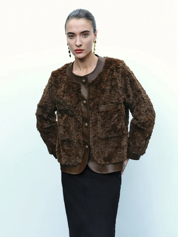 Don't Wait Furry Crew Neck Straight Jacket