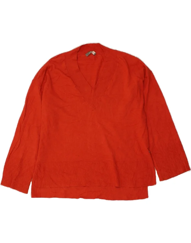Huge Discounts OASIS Womens V-Neck Jumper Sweater UK 20 2XL Red