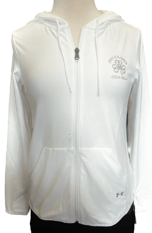 Best Deals New Under Armour White Full-Zip Hooded Jacket w/ Logo Size S  MSP$80