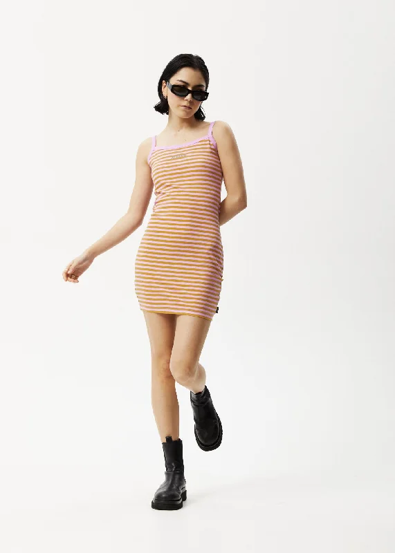 Weekend Deal AFENDS Womens Jain Taylor - Mini Dress - Candy Stripe