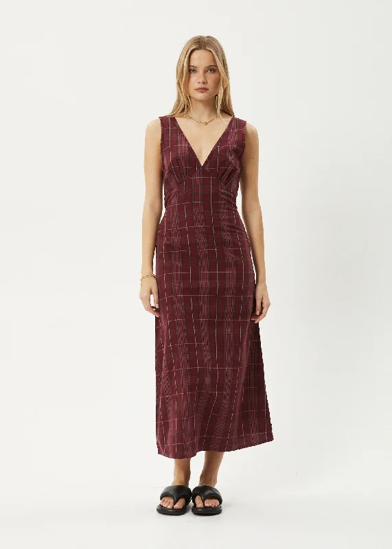 Get It Before It’s Gone AFENDS Womens Eboni - Check Maxi Dress - Port