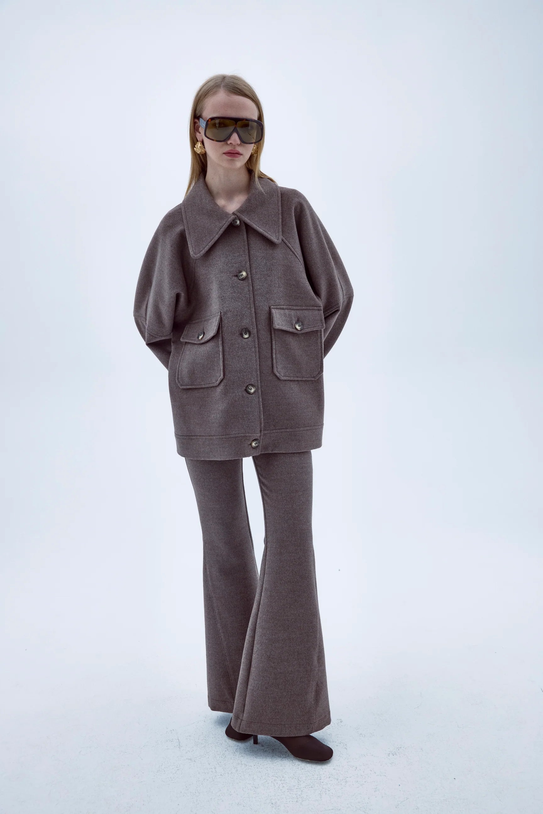 Exclusive Online Offer Terry Cashmere Coat in Dark Brown