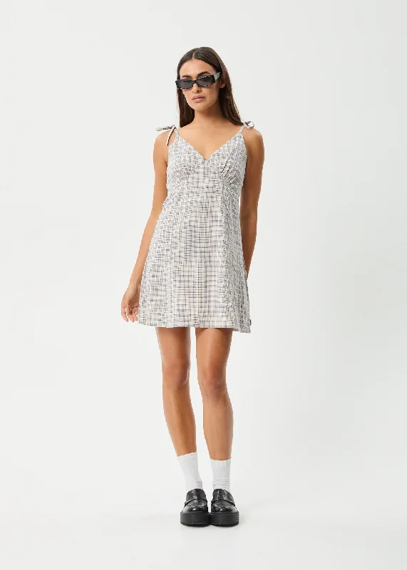 Savings Spectacular AFENDS Womens Drew - Seersucker Mini Dress - Taupe Check