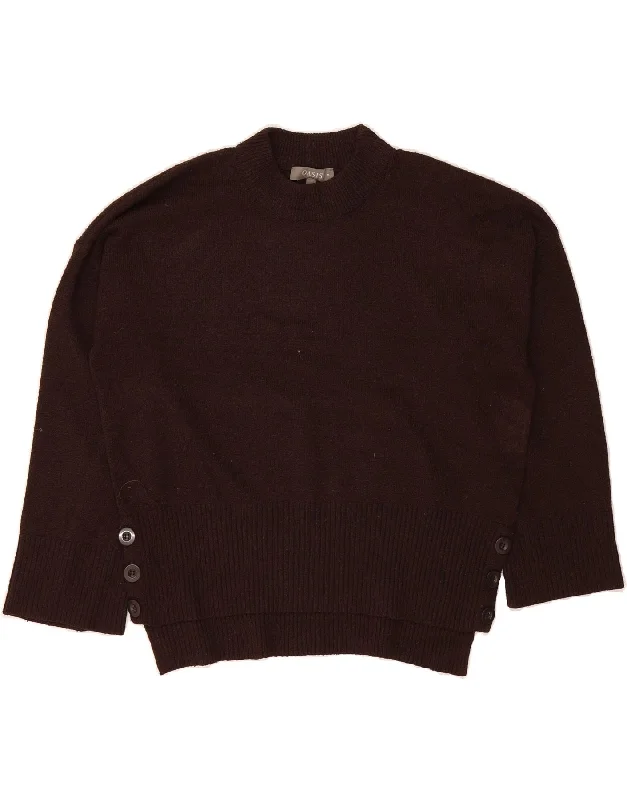 Savings Alert OASIS Womens Turtle Neck Jumper Sweater UK 14 Medium Brown Polyester